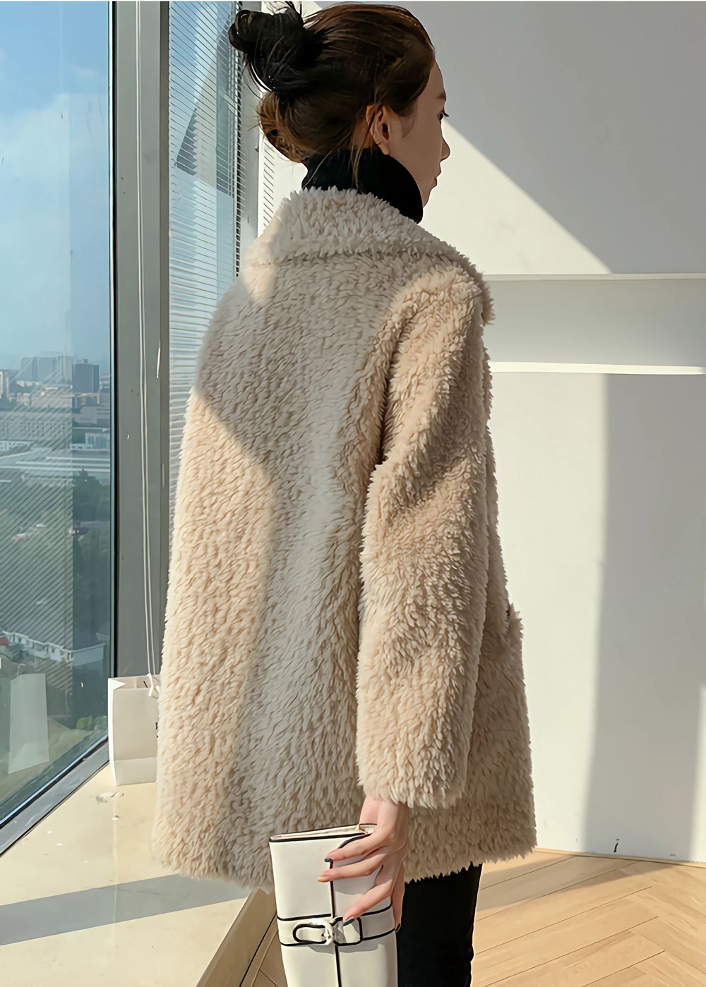 High Pile Wool Fleece Coat | Winter Outerwear – Vivian Seven