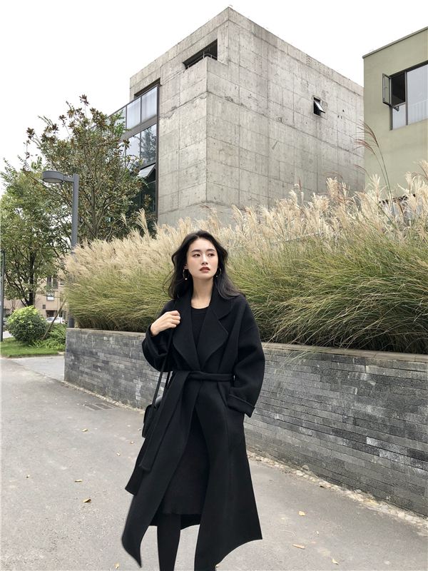 Autralian Wool Belted Long Coat | Custom Handmade – Vivian Seven