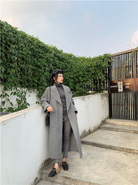 Women's winter wool long coat