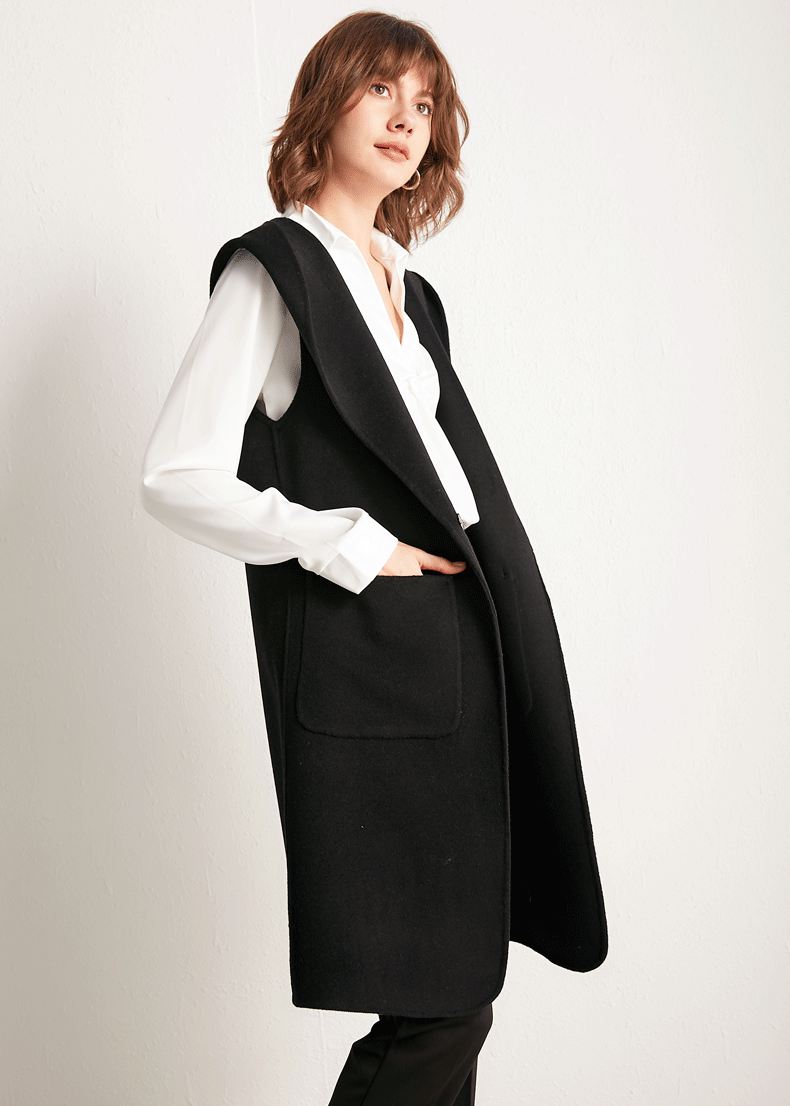 Wool Long Relaxed Vest – Vivian Seven