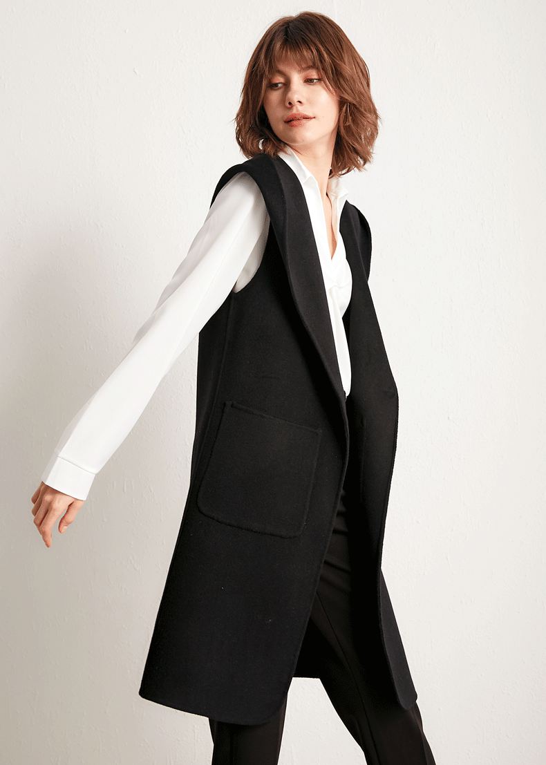 Wool Long Relaxed Vest – Vivian Seven