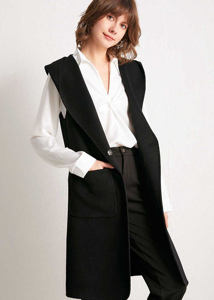 Wool Long Relaxed Vest – Vivian Seven