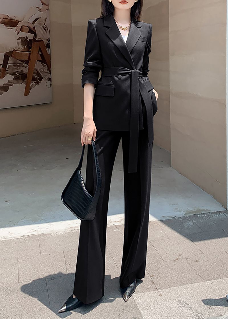 スーツ Dressedundressed Black Tailored Trousers Black Moleskin Cotton Tailored Trousers | DRESSEDUNDRESSED