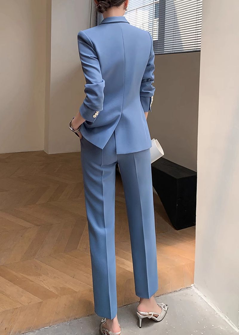 Double Breasted Blazer & Cropped Pants Two-Piece | Handmade