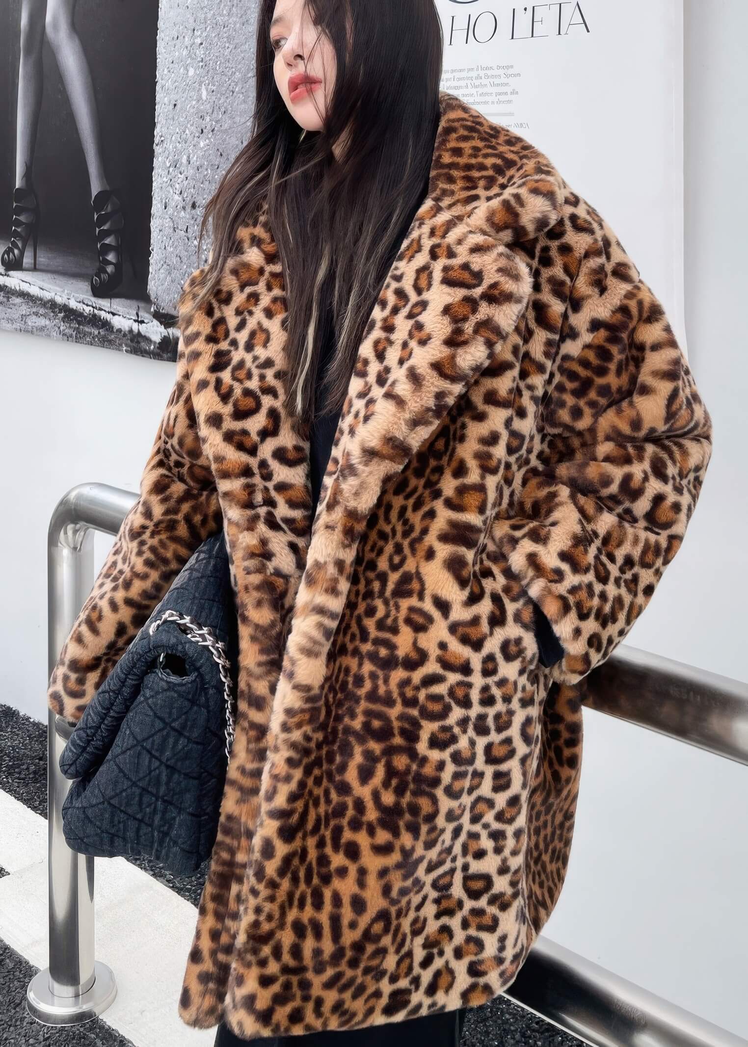 Women's Leopard Faux Fur Coat | Luxury Winter Outwear – Vivian Seven