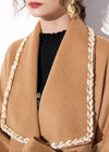 Women's Camel Wool Blend Wrap Belted Coat