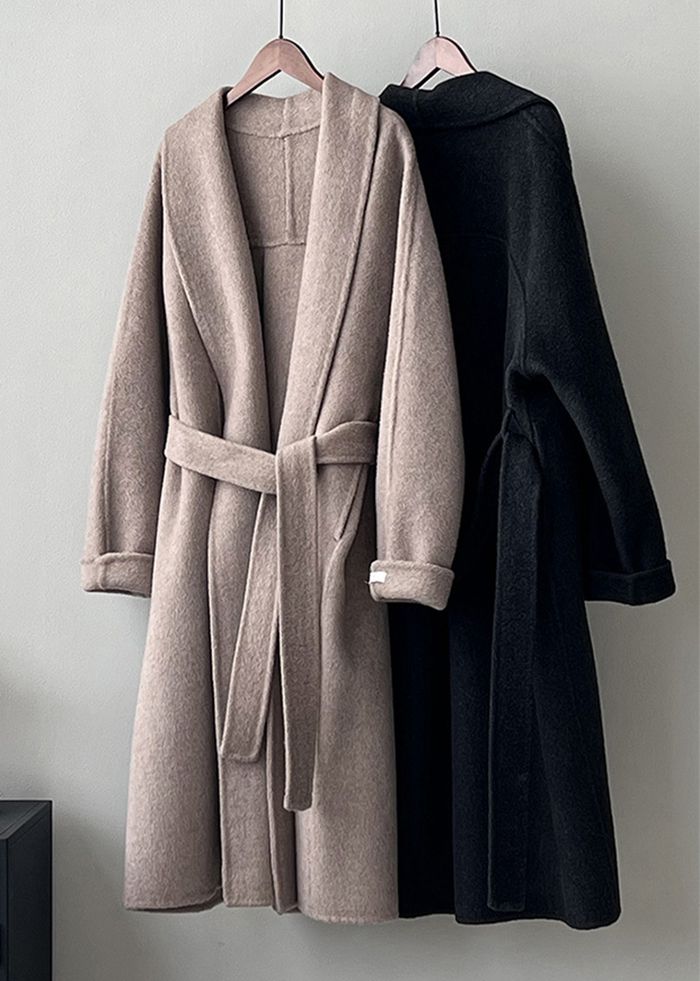 Wrap Wool Long Coat
