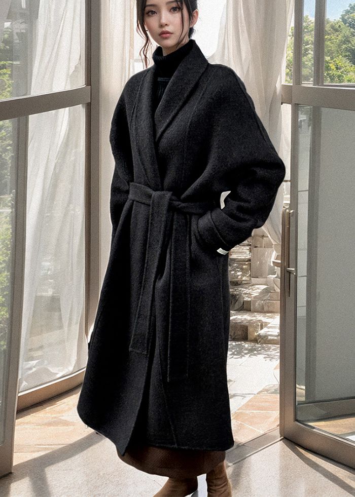 【VICTIM】WOOL BIG COAT Oversize Wrap Long Wool Coat – Vivian Seven