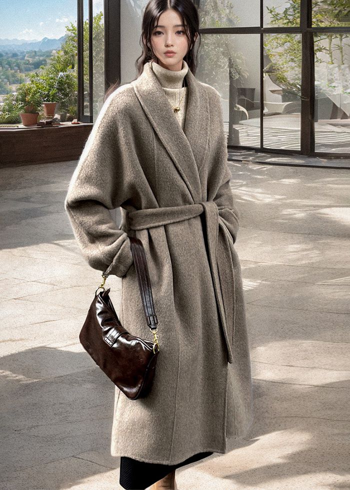 Oversize Wrap Long Wool Coat – Vivian Seven