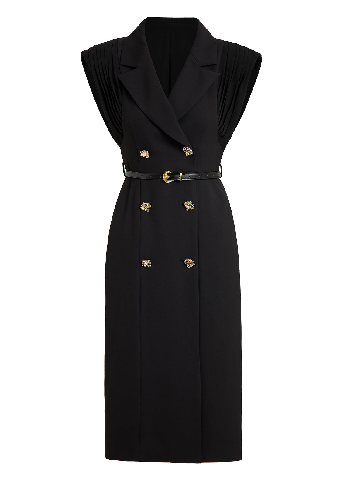 sleeveless blazer dress black Handmade