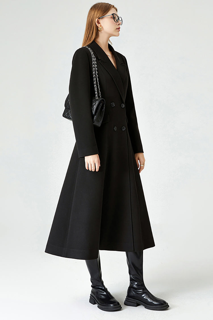 Verda Wool Blend Double Breasted Fit & Flare Coat – Vivian Seven