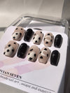 Handmade Acrylic Leopard Star Short Coffin Press-on Nails