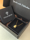 Goldtone Dramatic Chain Link Teardrop Pendant Necklace