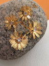 Zircon Gold Plate Floral Drop Statement Earrings