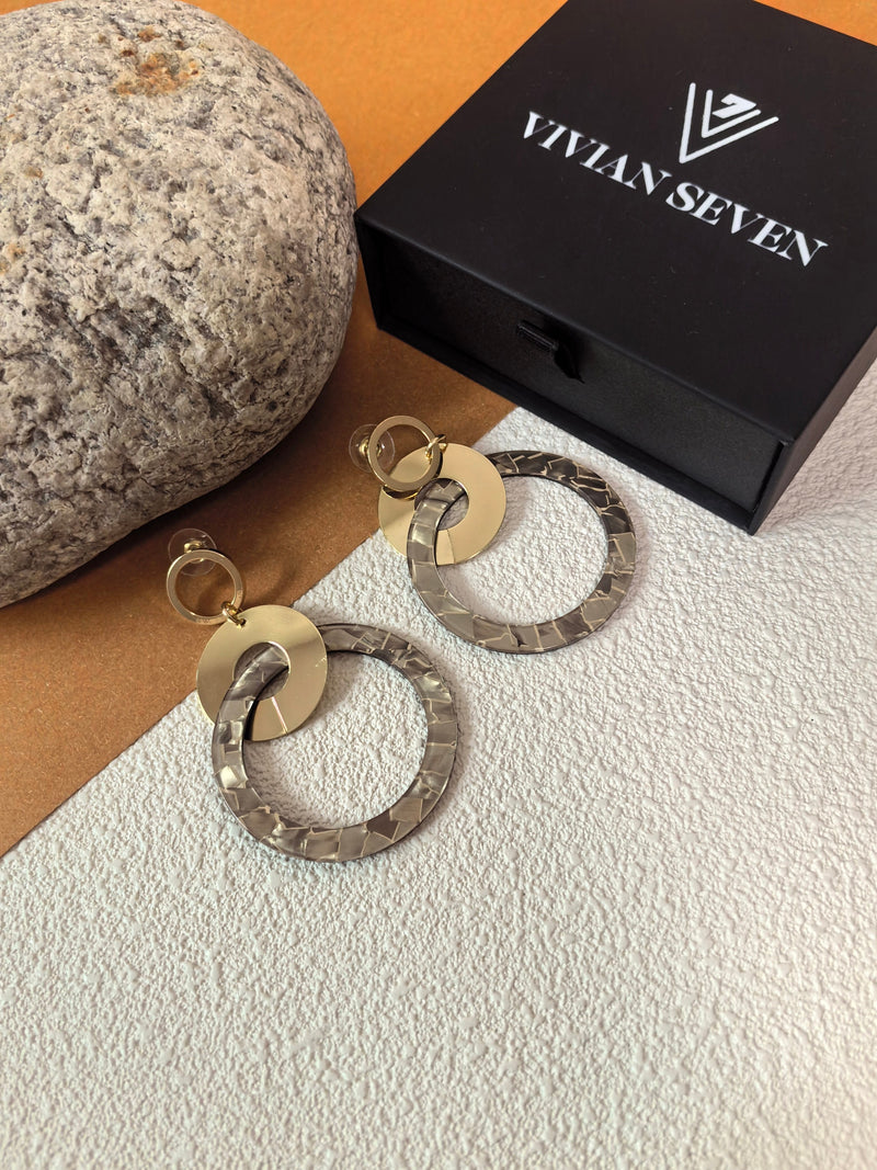 Acrylic Big Circle Hoop Drop Statement Earrings