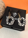 Chic Fashion Statement Zebra Resin Hoop Drop Dangle Earrings