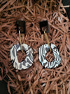 Chic Fashion Statement Zebra Resin Hoop Drop Dangle Earrings