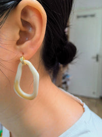 Irregular Resin Hoop Drop Statement Earrings