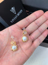 Rhinestone Pearl Post Back Drop Dainty Earrings