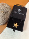 Minimalist Black Rope Gold Star Pendant Necklace