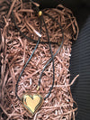 Minimalist Gold Heart Pendant Black Cord Necklace