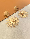 Sunburst 18K Gold Plate Drop Statement Earrings