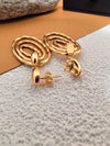 18K Gold Plate Layered Oval Hoop Drop Statement Earrings