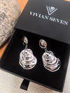 Silver Metal Shell Statement Drop Dangle  Earrings