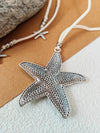 Bohemian Starfish Pendant Long Cord Necklace