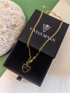 18K Gold Plate Titanium Steel Chain Heart Forever Love Pendant Necklace