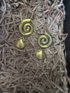 Stainless Steel 18K Gold Plate Swirl Shell Drop Earrings