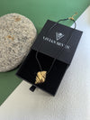 Black Cord 18K Gold Plate Stainless Steel Conch Pendant Necklace