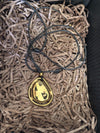 Adjustable Slide Rope 18k-Gold Plate Stainless Steel Minimalist Meteorite Pendant Statement Necklace