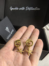 Stainless Steel 18K Gold Plate Swirl Starfish Drop Dainty Earrings