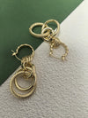 Gold Plate Multi Hoop Drop Earrings