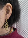 Gold Plate Multi Hoop Drop Earrings