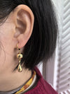 Gold Plate Hoop Teardrop Ball Drop Earrings