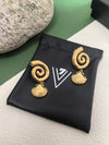 Stainless Steel 18K Gold Plate Swirl Shell Drop Earrings