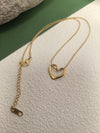 Snake Chain Gold Plate Heart Pendant Dainty Minimalist Necklace