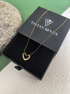 Snake Chain Gold Plate Heart Pendant Dainty Minimalist Necklace