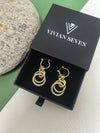 Gold Plate Multi Hoop Drop Earrings