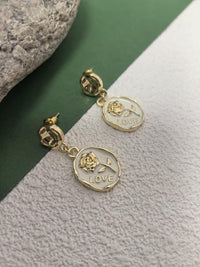 Dainty Love Flower Glaze Drop Earrings