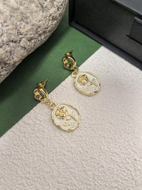 Dainty Love Flower Glaze Drop Earrings