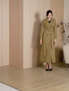 Epaulet Double Breasted Button Long Trench Coat