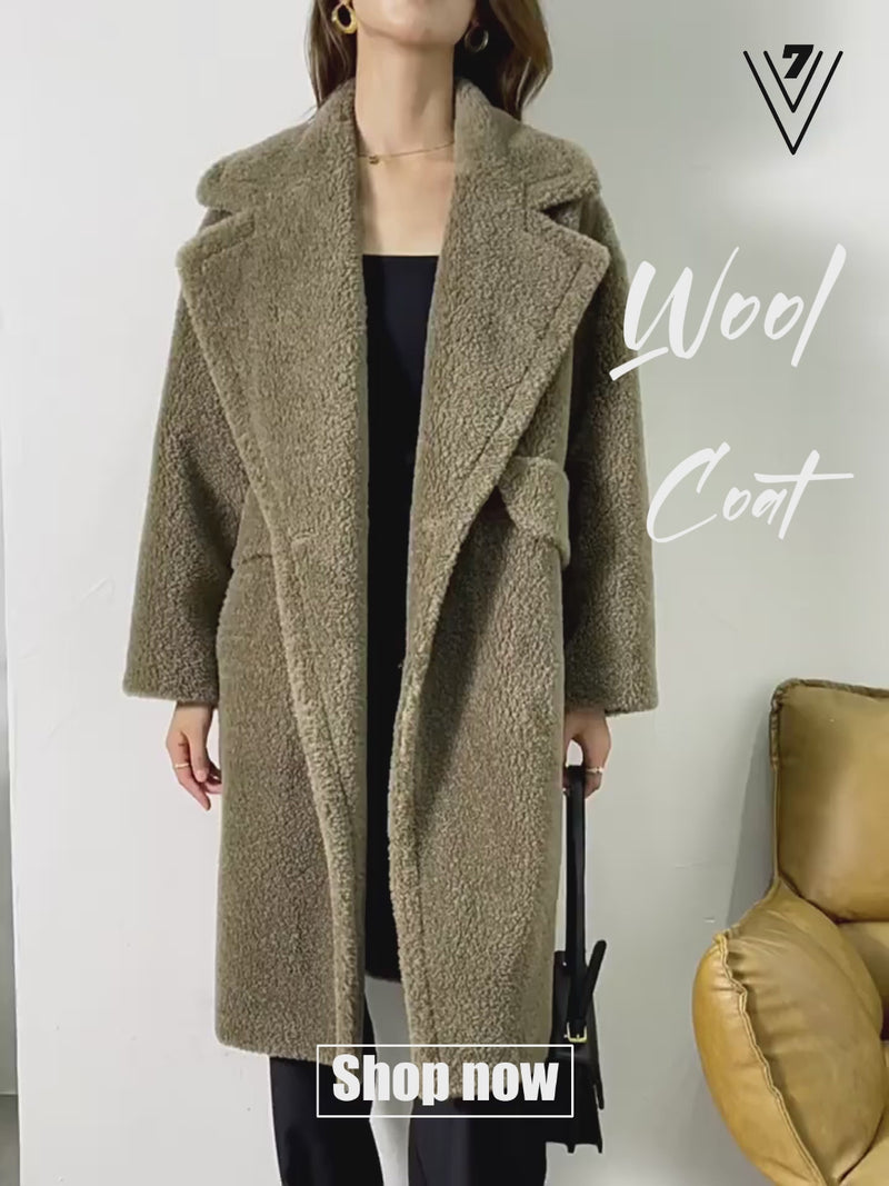 Vivian Seven Womens Wool Fur Jacket