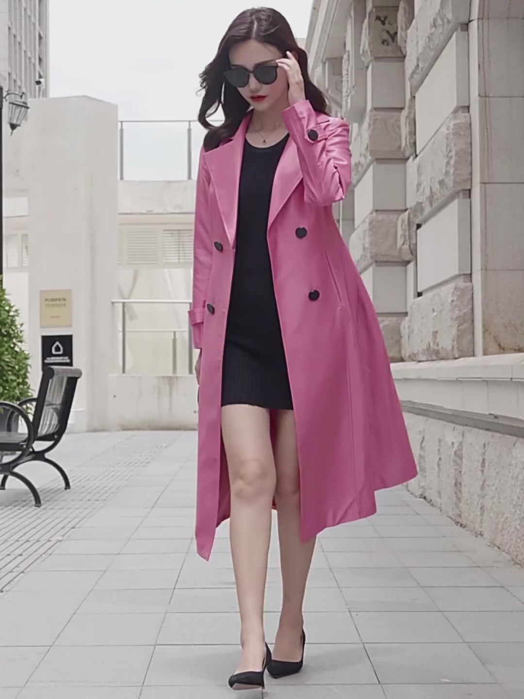 【l'aubeblanc】Belted Flare Trench coat Belted Flare Trench coat[Black] – L'AUBE BLANC