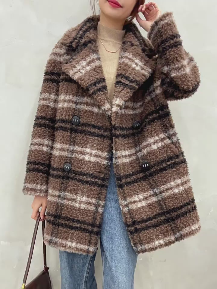 Vivian Seven Womens Lamb Wool Fur Coat