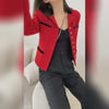 Roter kurzer Wollblazer-Jacken-Mantel