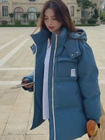 Women Oversize Hooded Short Quilted Puffer Parka Coat Winter Warm Jacket