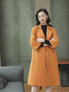 Manteau de taille à double boutonnage à nouer orange personnalisé